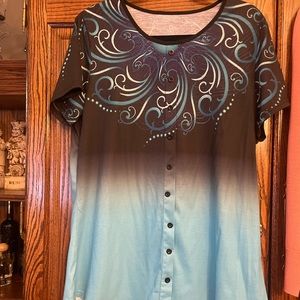 Women’s button down Ombré blouse